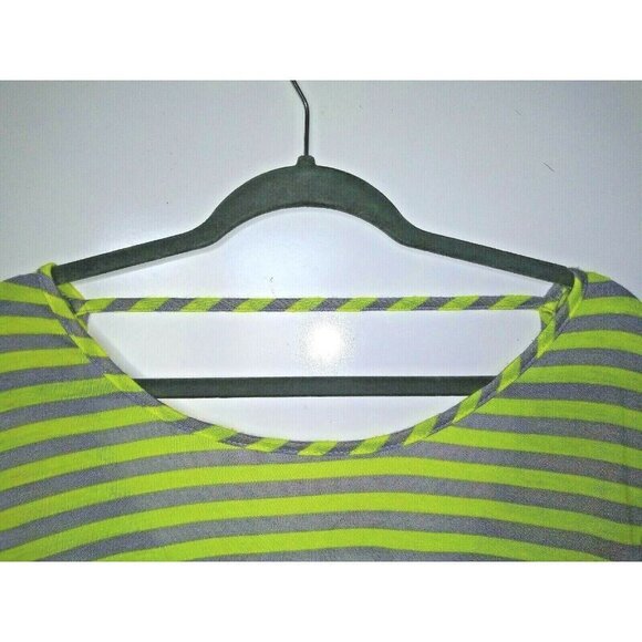 MIMI CHICA womens top striped knit blouse Sz L wide neck cap sleeve MADE IN USA - Picture 3 of 6